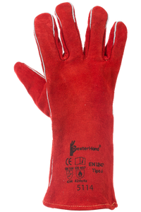 Dexterhand 5114 Guante "Soldador" Rojo de Carnaza Cosido con Hilo Kevlar® de 14" (Par)