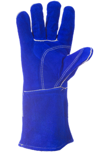 Dexterhand 5014 Guante Soldador Azul Cosido con Hilo Kevlar® y Refuerzo en Palma y Dedo de 14" (Par)