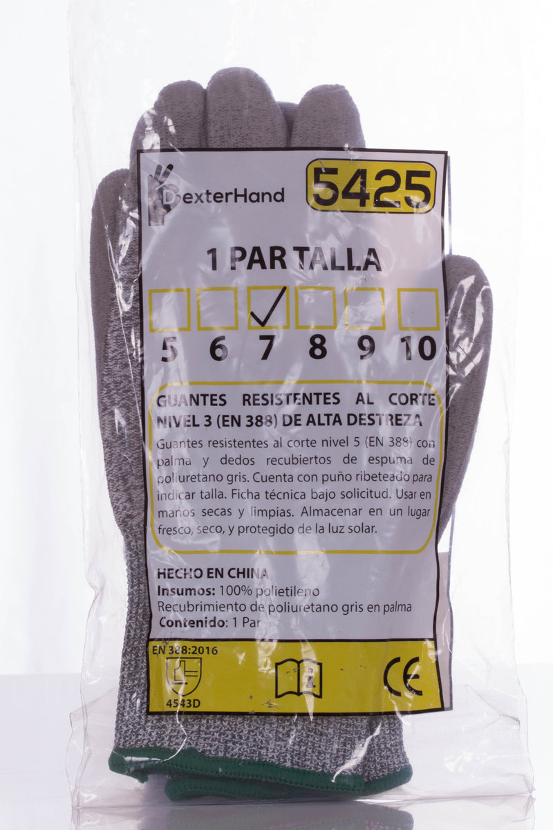 Dexterhand 5425 Guante Resistente Al Corte Nivel 5 HPPE Y Elastano Rec